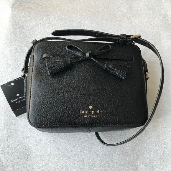 Kate Spade Hayes  Black Pebbled Leather Camera Crossbody Bag - Picture 15 of 16